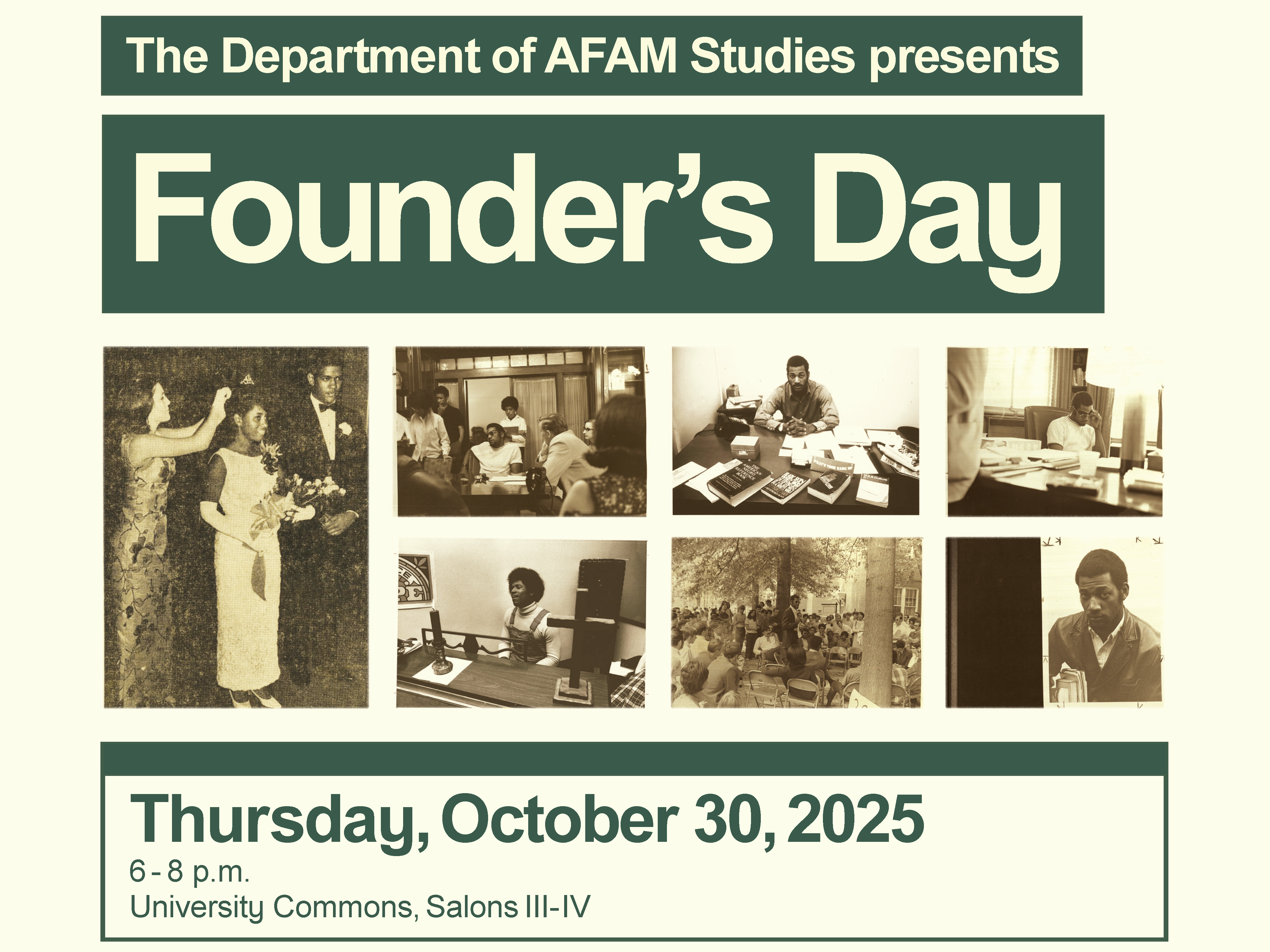 The flyer for the Department of African American Studies' Founder's Day