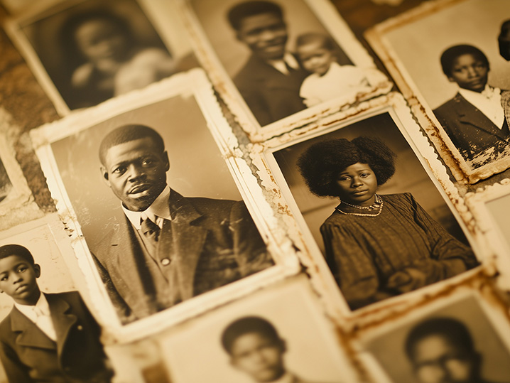 Collage of historic portraits of African Americans