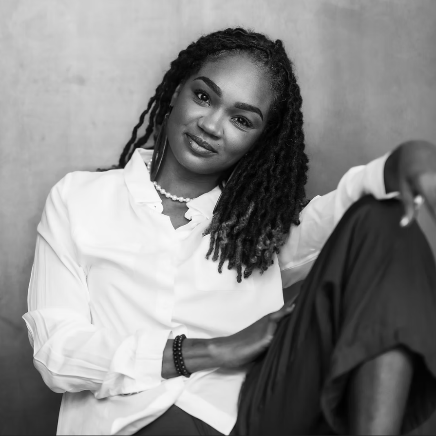 Black and white photo of Dr. Evandra Catherine, Alum of the Department of African American Studies