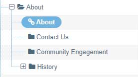 t.4 dashboard view of a menu structure indicating a level 2 menu item linking back to its level 1 parent section